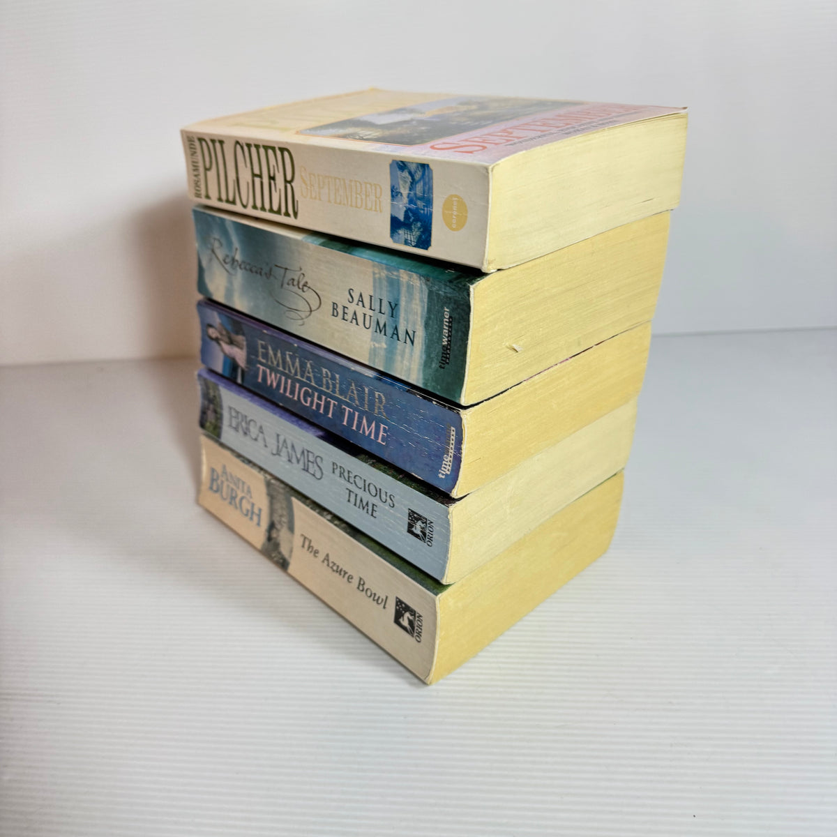 Historical Romance Book Bundle x 5 : September - Rosamunde Pilcher, Rebecca's Tale - Sally Beauman, The Azure Bowl - Anita Burgh, Precious Time - Erica James, Twilight Time - Emma Blair (3374)