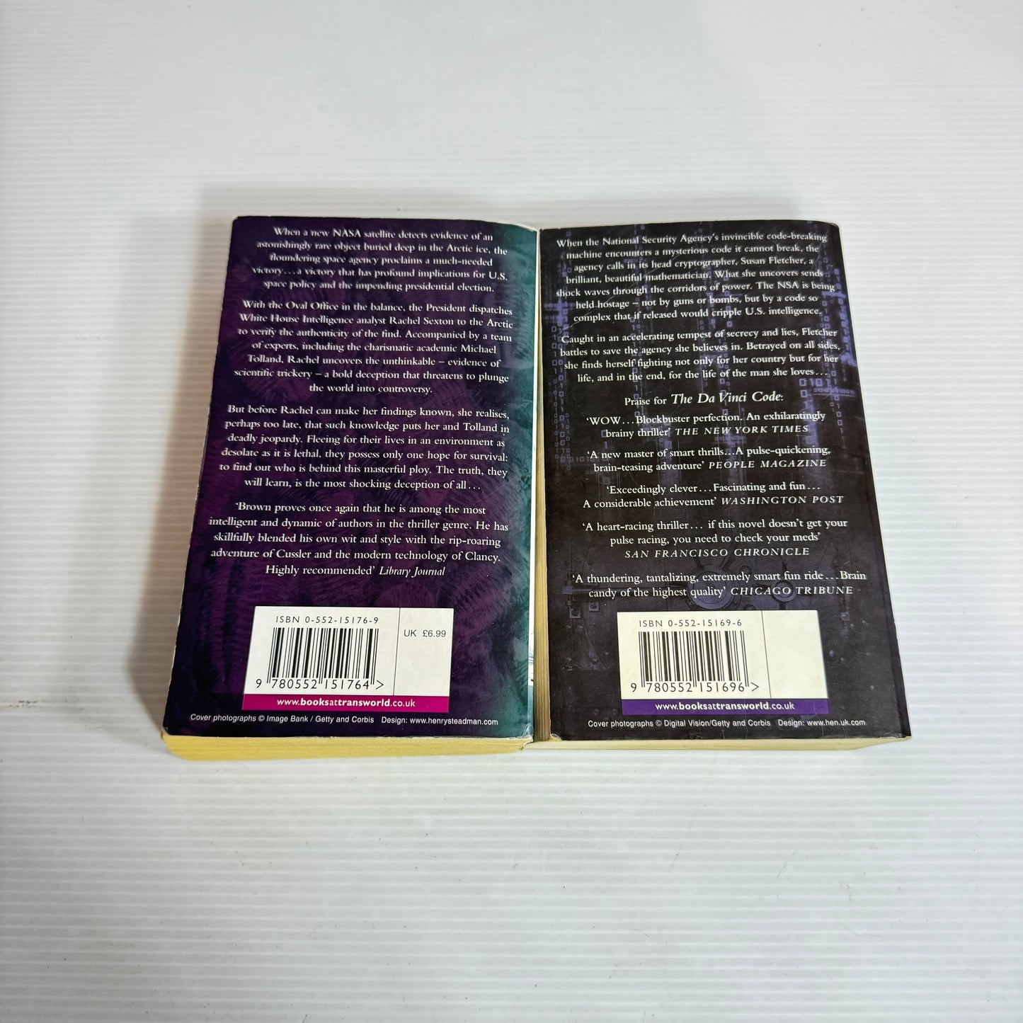 Dan Brown Book Bundle x 2 : Digital Fortress & Deception Point (2475)