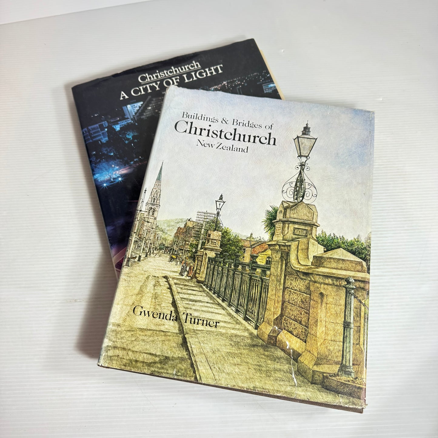 Christchurch City Book Bundle x 2 Books : Buildings &amp; Bridges of Christchurch New Zealand (Vintage 1981 First Edition) - Gwenda Turner &amp; Christchurch : A City of Light - Mark Alexander (Vintage 1990)(2811)