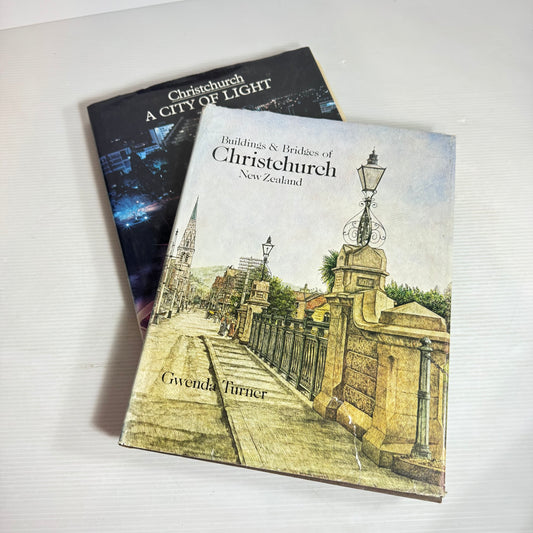 Christchurch City Book Bundle x 2 Books : Buildings &amp; Bridges of Christchurch New Zealand (Vintage 1981 First Edition) - Gwenda Turner &amp; Christchurch : A City of Light - Mark Alexander (Vintage 1990)(2811)
