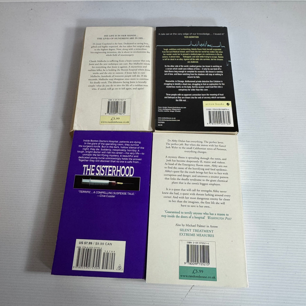 Michael Palmer Bundle x 4 : The Fifth Wall, Critical Judgement, The Patient, The Sisterhood (3442)