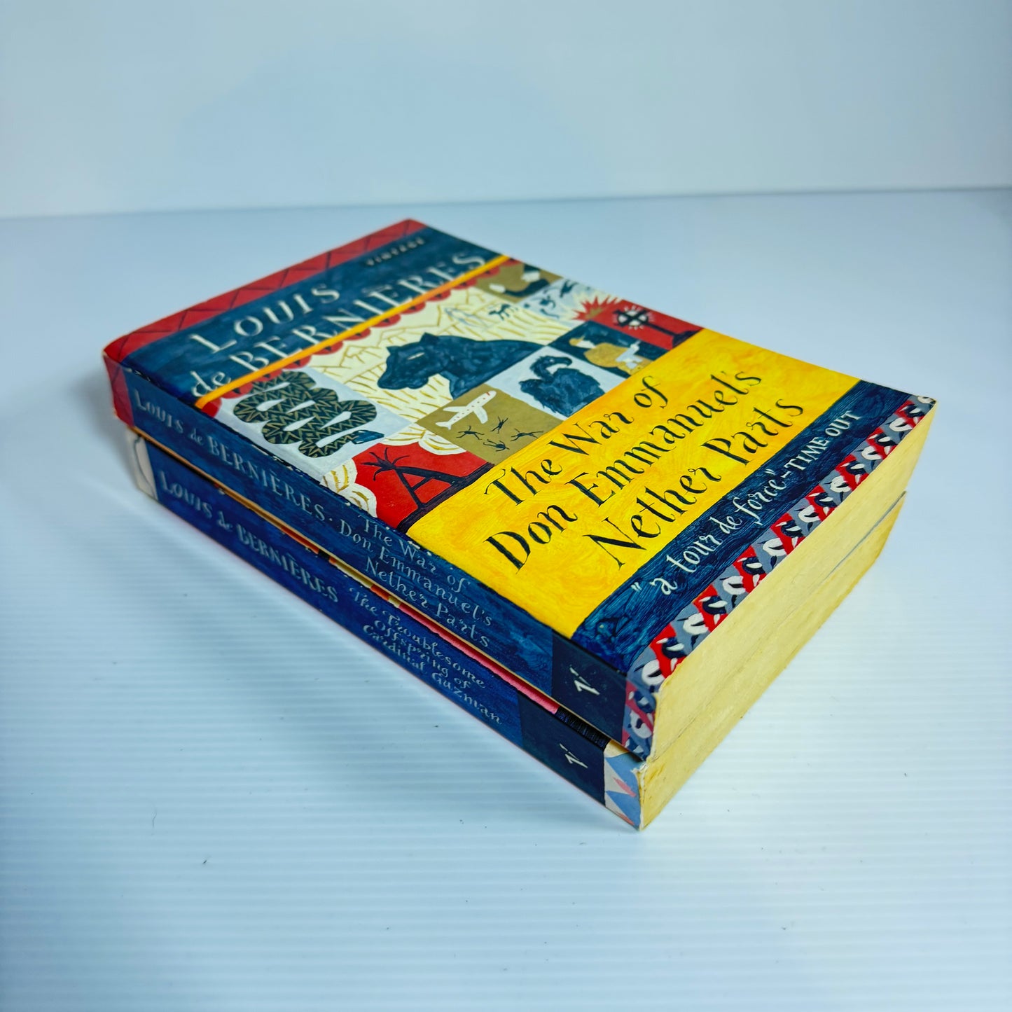 Louis de Bernieres Book Bundle x 2 : The War of Don Emmanuel's Neither Parts & The Troublesome Offspring of Cardinal Guzman (3070)