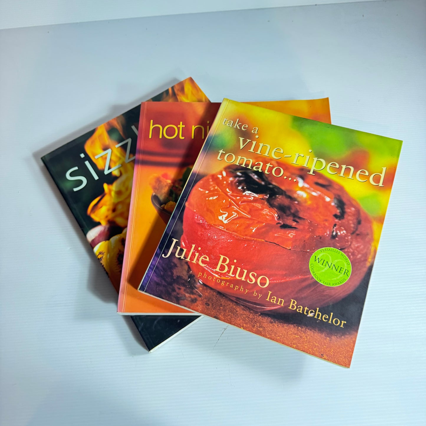 Julie Biuso Cookbook Bundle x 3 : Take A Vine-Ripened Tomato, Hot Nights Cool Days, Sizzle : Sensational Barbecue Food (3260)
