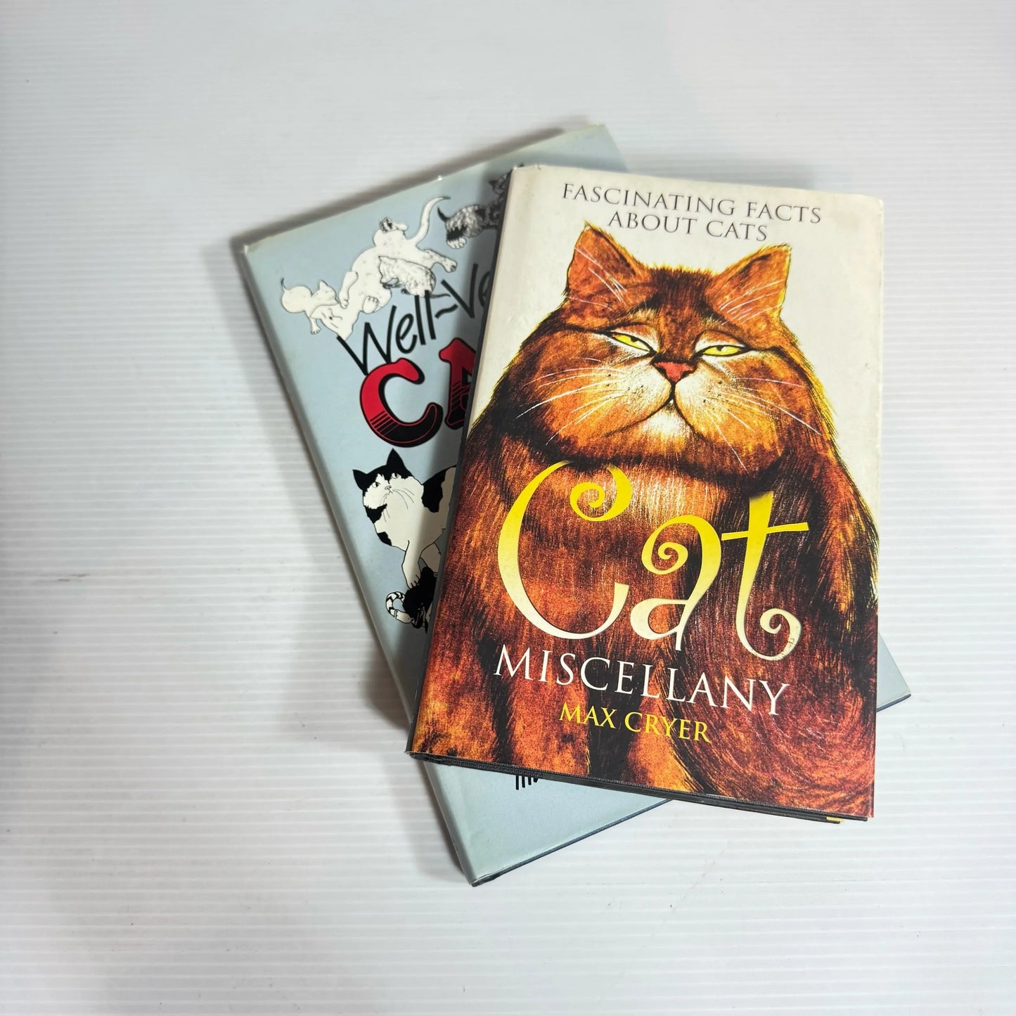 Cat Lovers Book Bundle x 2 : Cat Miscellany : Fascinating Facts About Cats - Max Cryer & Well-Versed Cats - Lance Percival (2283)