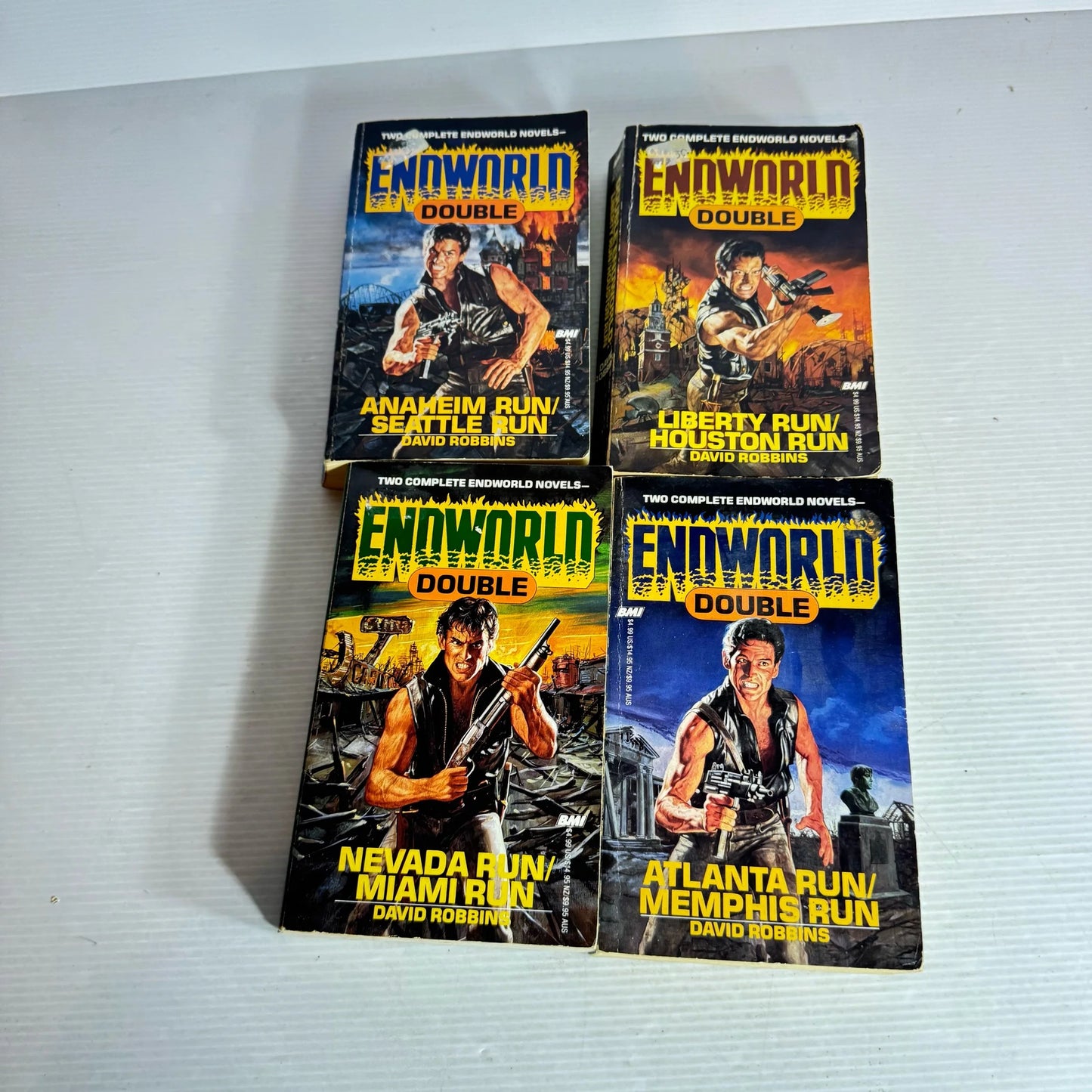 Double Endworld Series - David Robbins Book Bundle x 4 Books 8 Stories (Vintage 1980's) (2092)