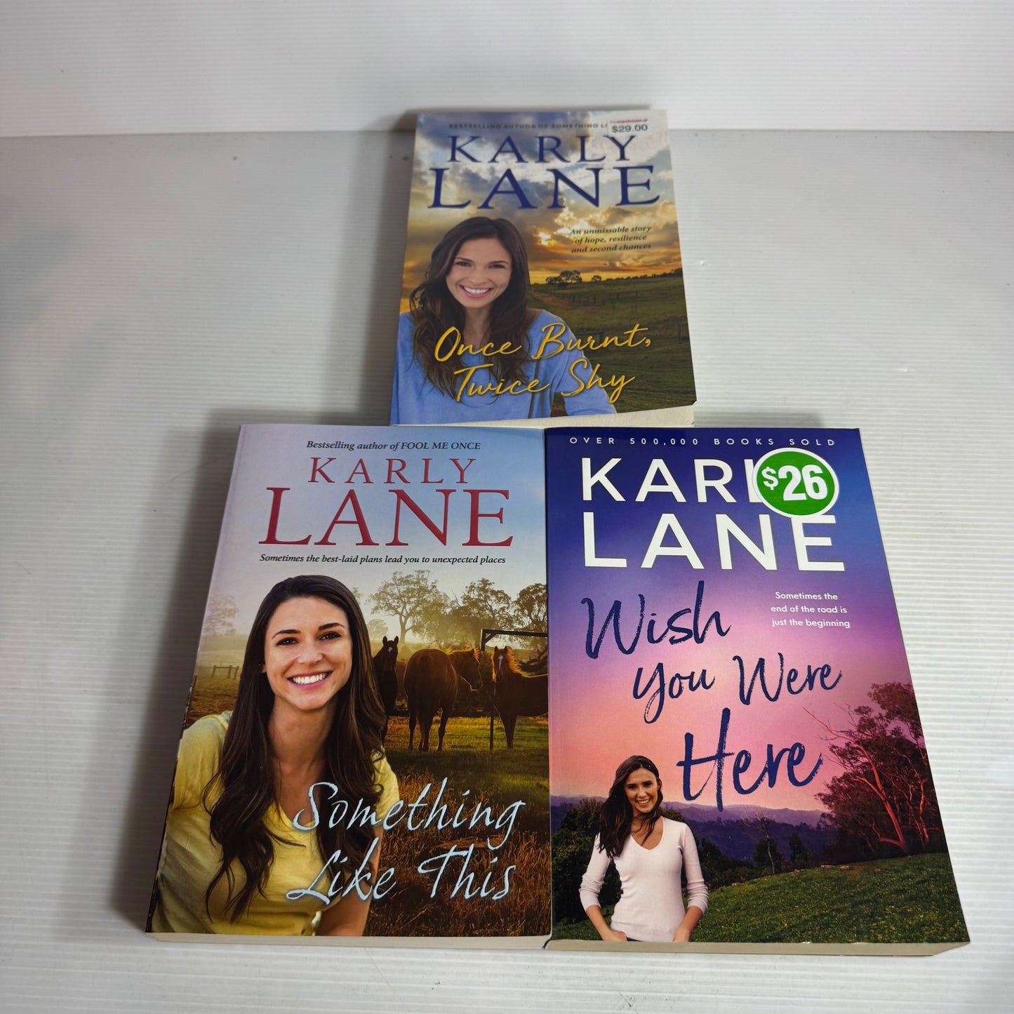 Karly Lane Book Bundle x 3 : Once Burnt, Twice Shy, Something Like This, Wish You Were Here(2893)