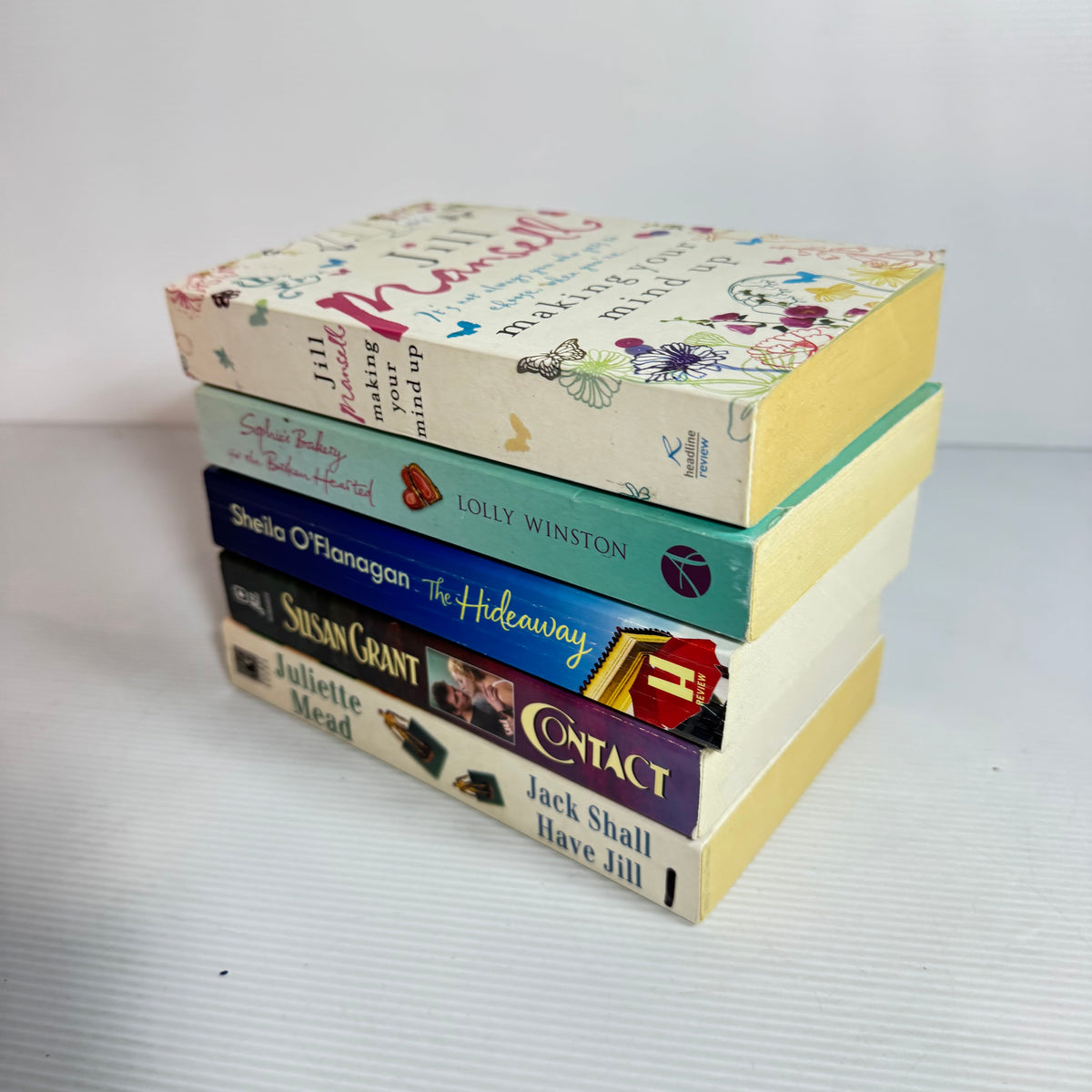 Contemporary Romance Bundle x 5 : The Hideaway - Sheila O'Flanagan, Contact - Susan Grant, Jack Shall Have Jill - Juliette Mead, Sophie's Bakery for the Broken Hearted - Lolly Winston, Making Your Mind Up - Jill Mansell (3382)