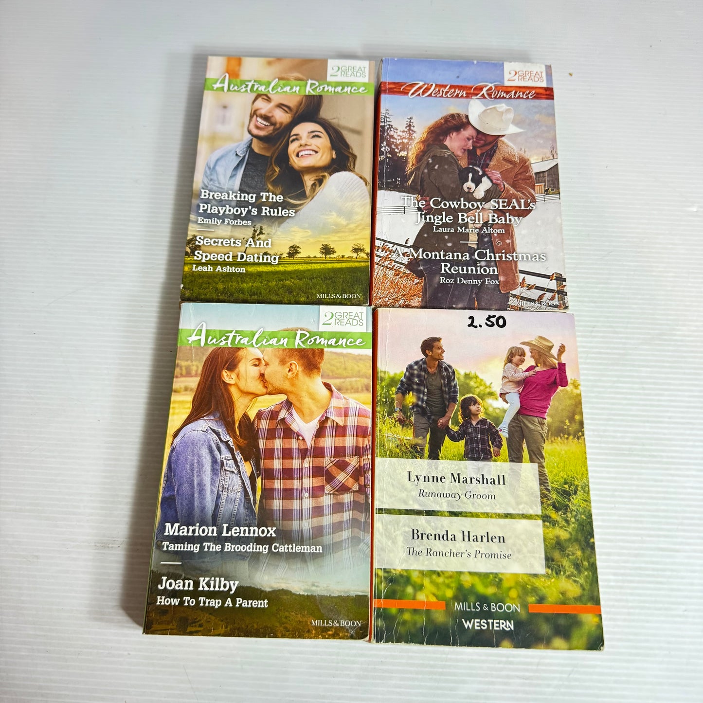 Mills & Boon Western & Australian Romance Bundle x 4 Books 8 Stories (3023)