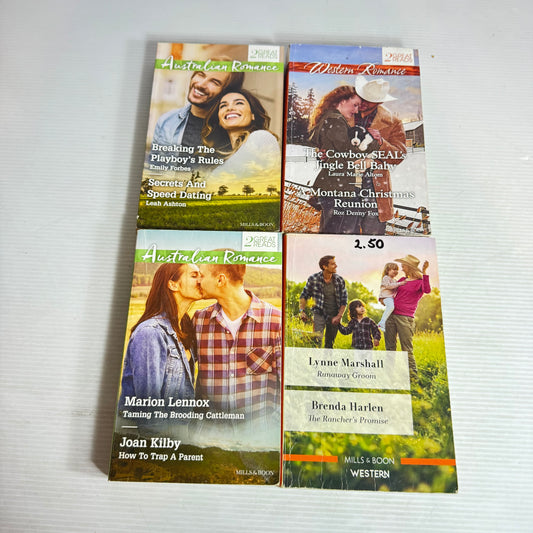 Mills & Boon Western & Australian Romance Bundle x 4 Books 8 Stories (3023)