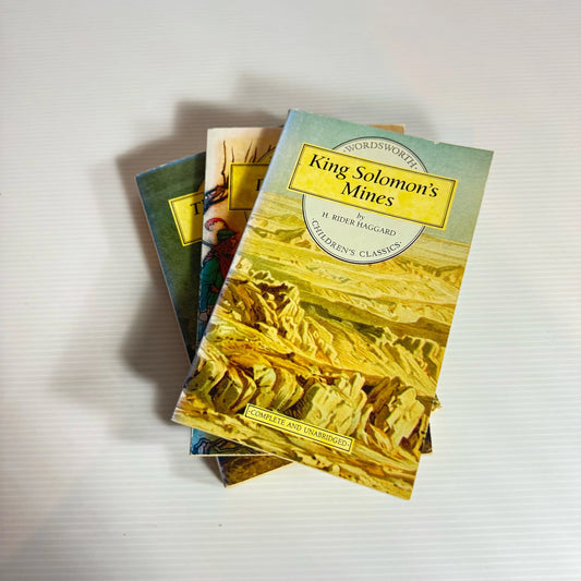 Wordsworth Classics Book Bundle x 3 Books : King Solomon's Mines, Dream Days, & The Enchanted Castle (2183)