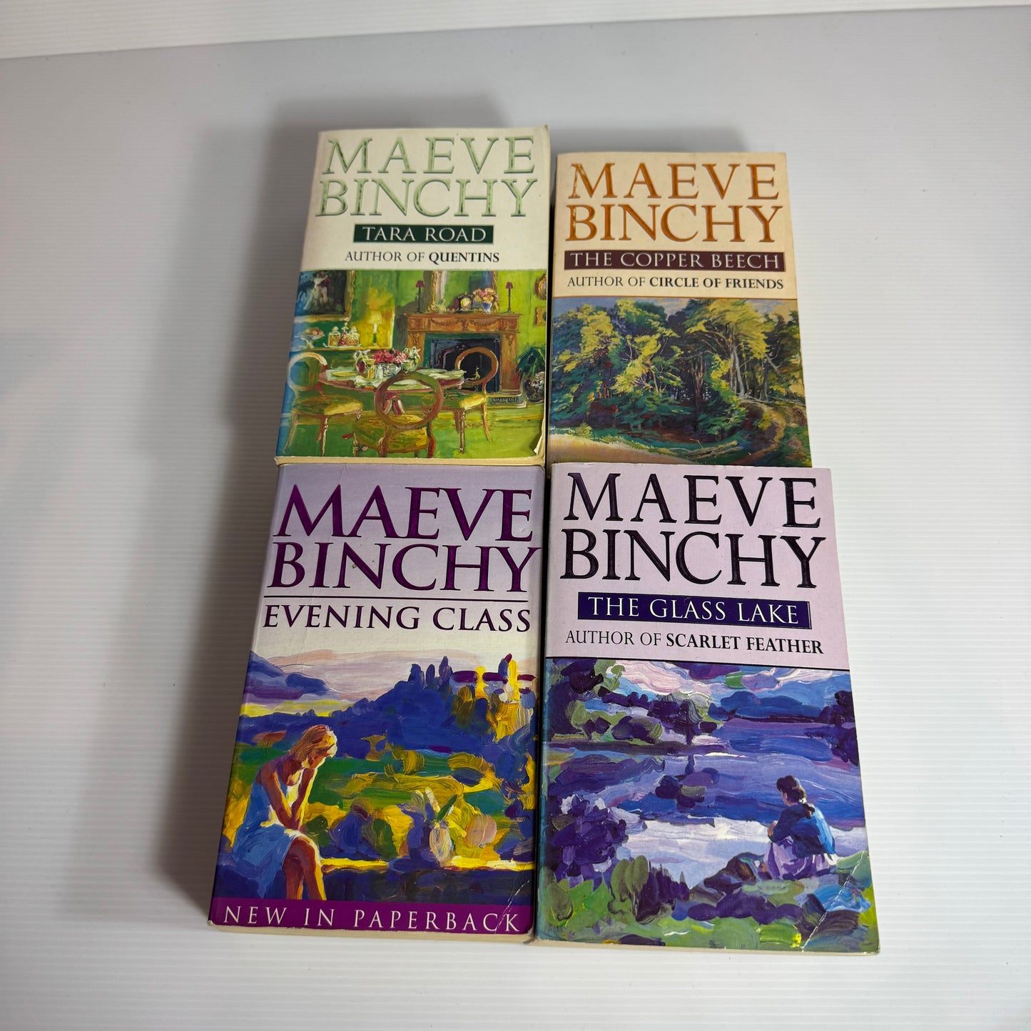 Maeve Binchy Book Bundle x 4 Books : The Copper Beach, Evening Class, Tara Road, The Glass Lake (3096)