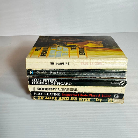 Crime/Mystery Vintage Book Bundle x 6 Books : Mixed Authors (Vintage 1959 - 1989) (2222)