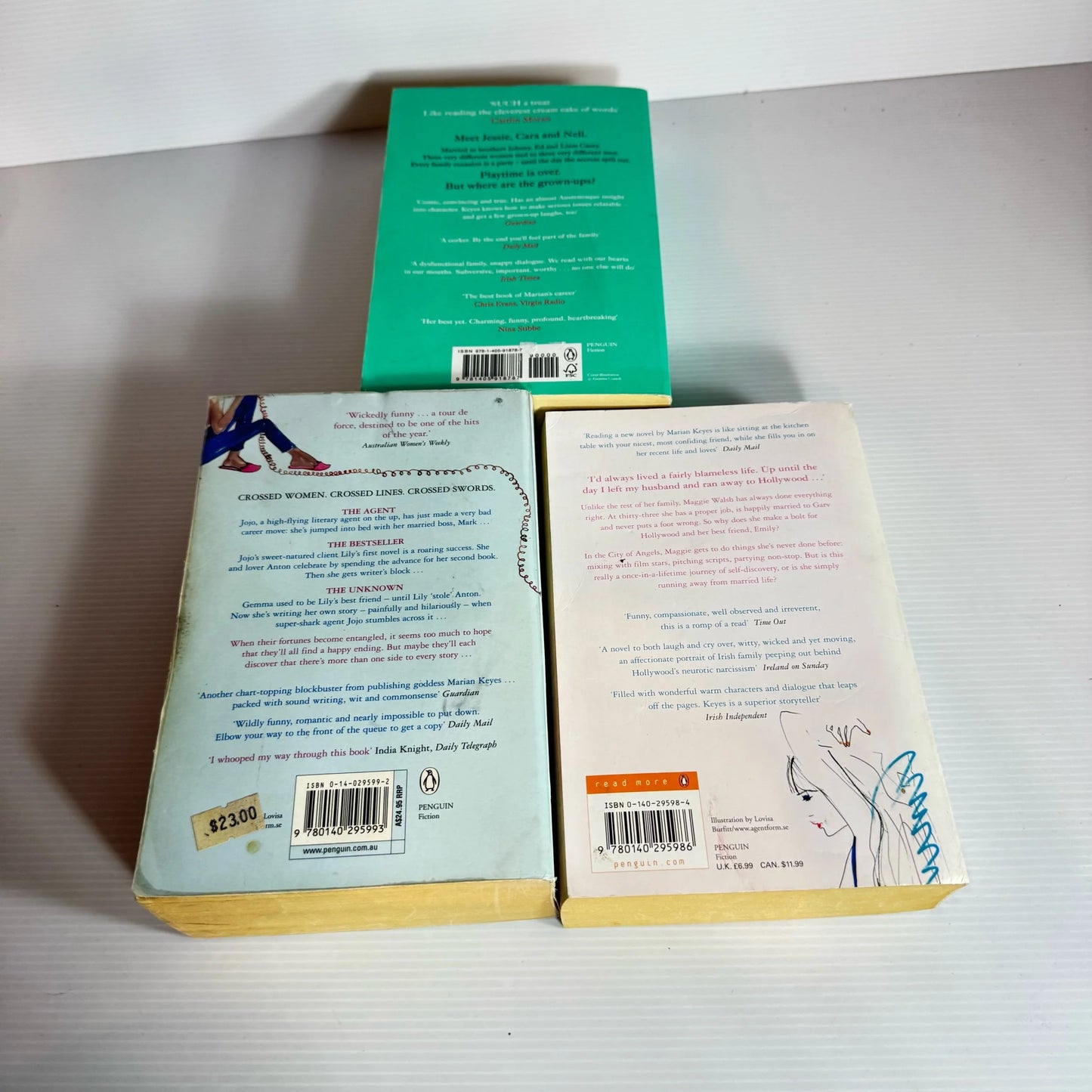 Marian Keyes Book Bundle x 3 Books : Grown Ups, Angles & The Other Side of the Story