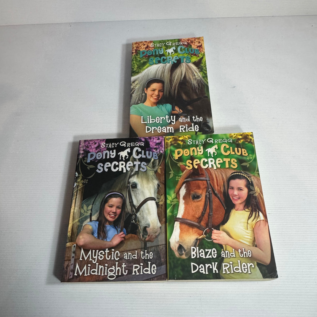 Pony Club Secrets by Stacy Gregg Book Bundle x 3 : Liberty and The Dream Ride, Blaze and the Dark Rider, Mystic and the Midnight Ride(3280)