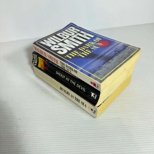 Wilbur Smith Book Bundle x 3 Books : The Dark Of The Sun, Hungry As the Sea, Shout At The Devil (2518)(2518)
