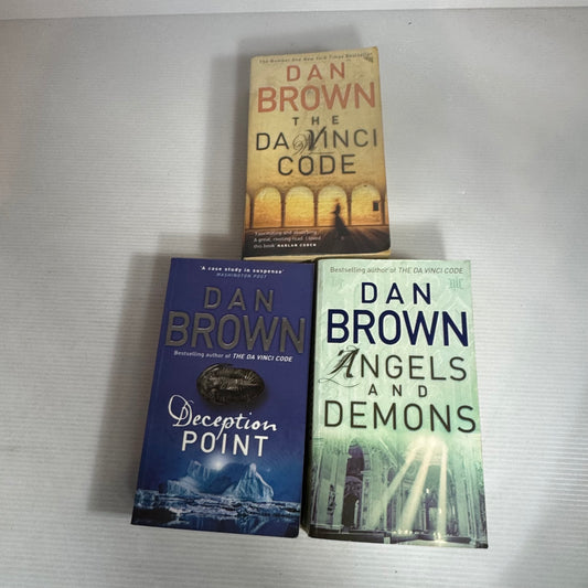 Dan Brown Book Bundle x 3 Books : Deception Point, Angels and Demons & The Da Vinci Code (2574)
