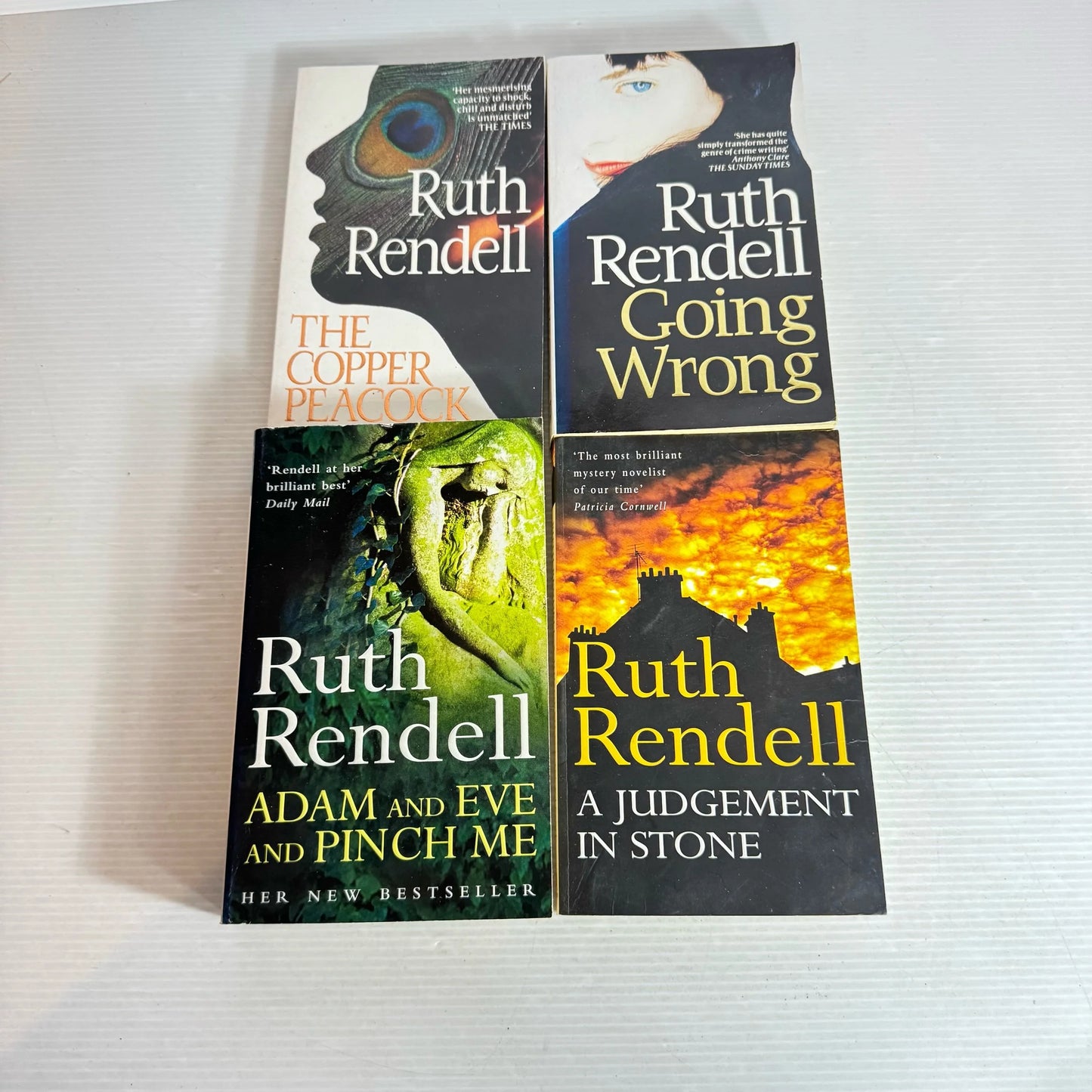 Ruth Rendell Book Bundle x 4 Books : The Copper Peacock, Going Wrong, A Judgement In Stone, Adam and Eve and Pinch Me (2006)