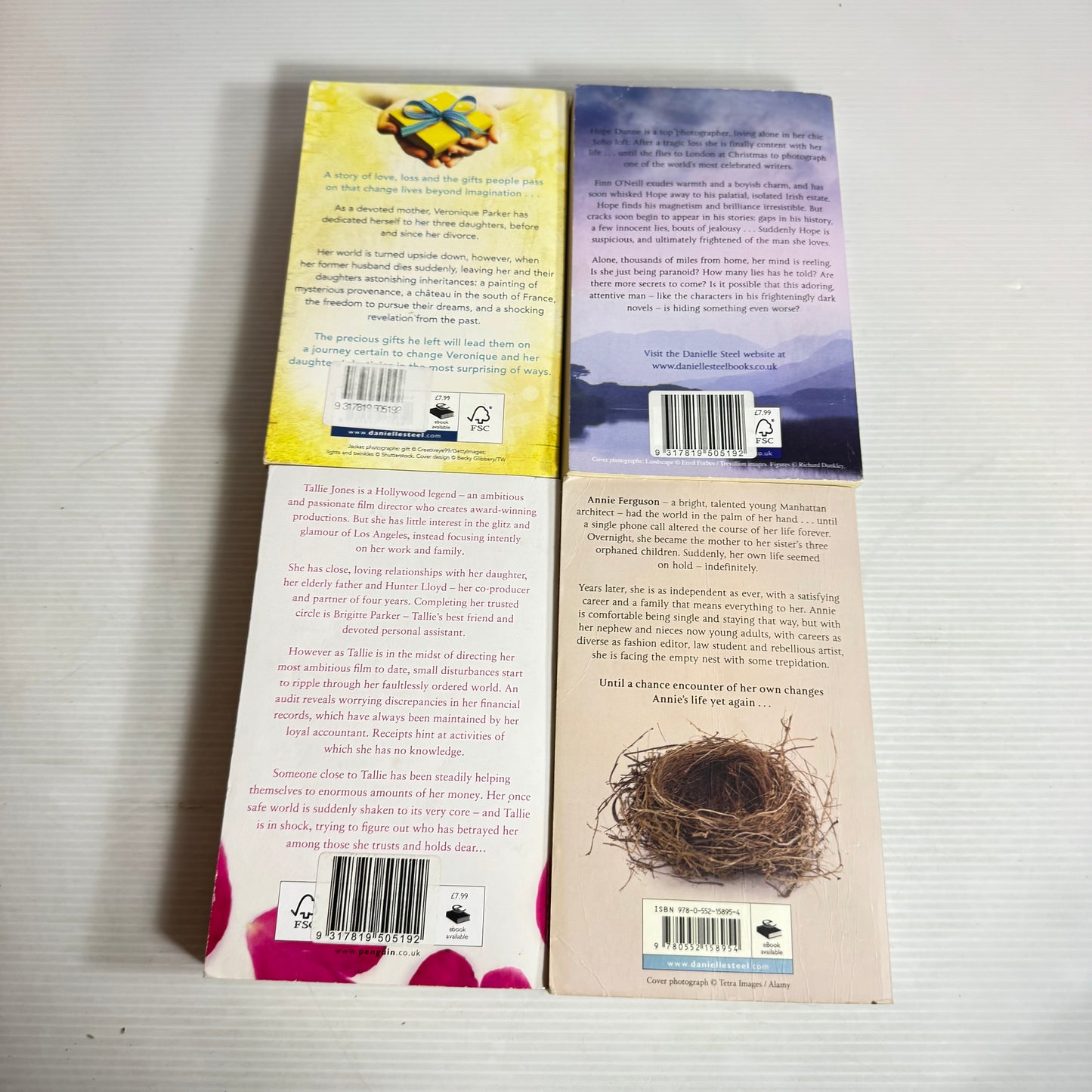 Danielle Steel Book Bundle x 4 : Precious Gifts, Betrayal, Matters of the Heart, Family Ties (2842)