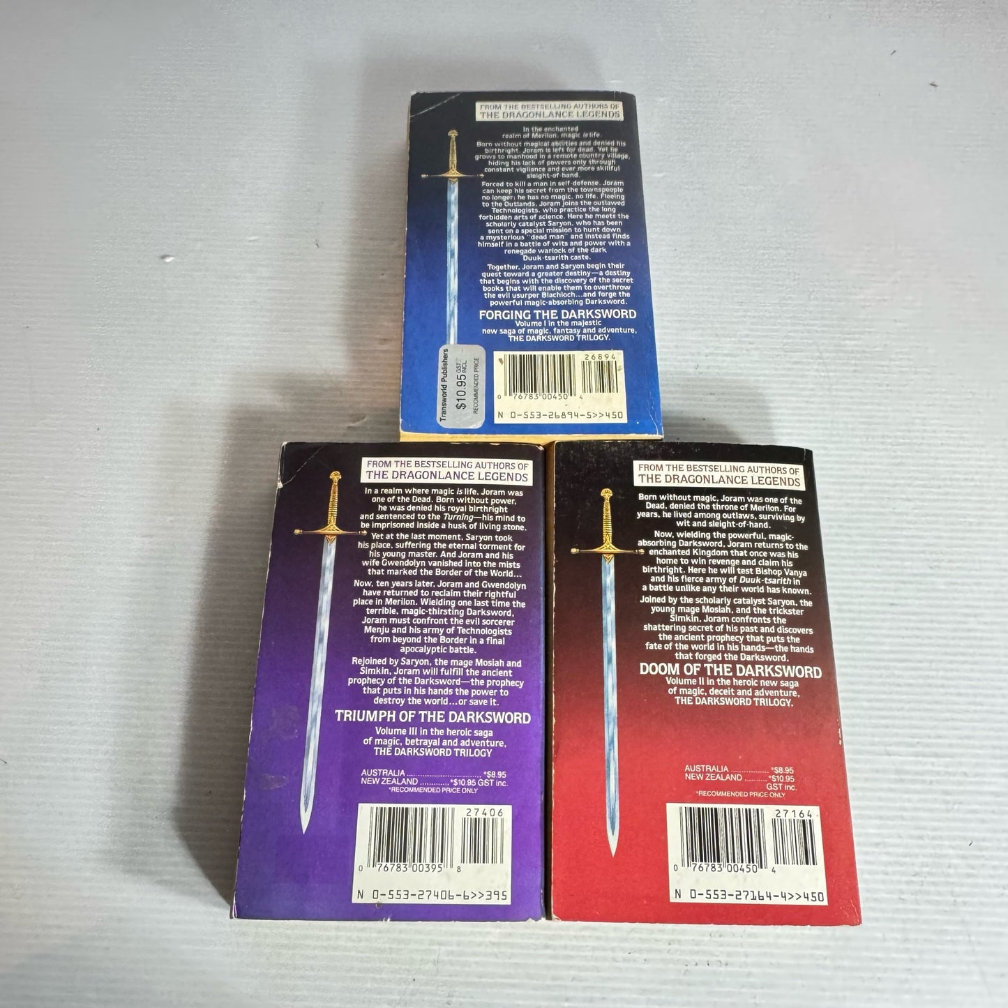 The Darksword Trilogy Vol 1-3 - Margaret Weis & Tracey Hickman (Vintage 1988) (2099)