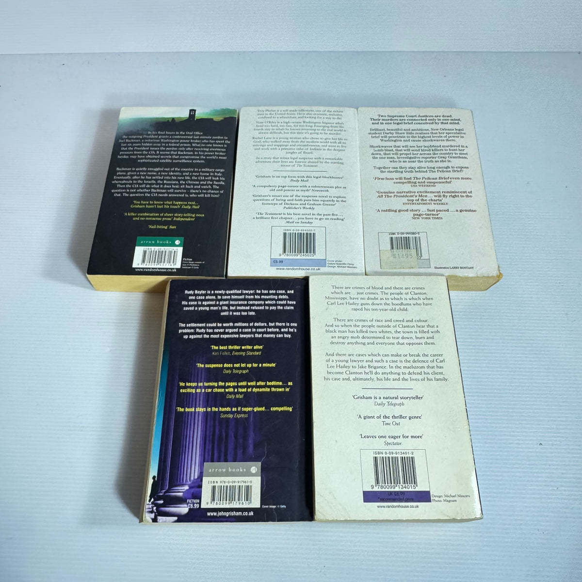 John Grisham Bundle x 5 : The Broker, The Testament, The Pelican Brief, A Time To Kill, The Rainmaker (3435)