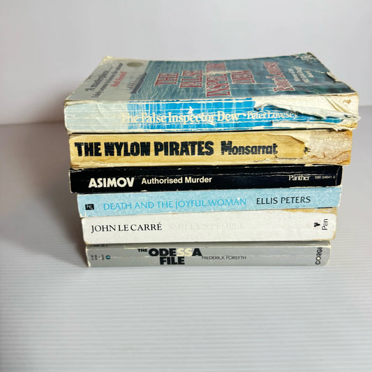 Vintage Thriller/Suspense Book Bundle x 6 Books : Mixed Authors (Vintage 1963 - 1988  (2224)