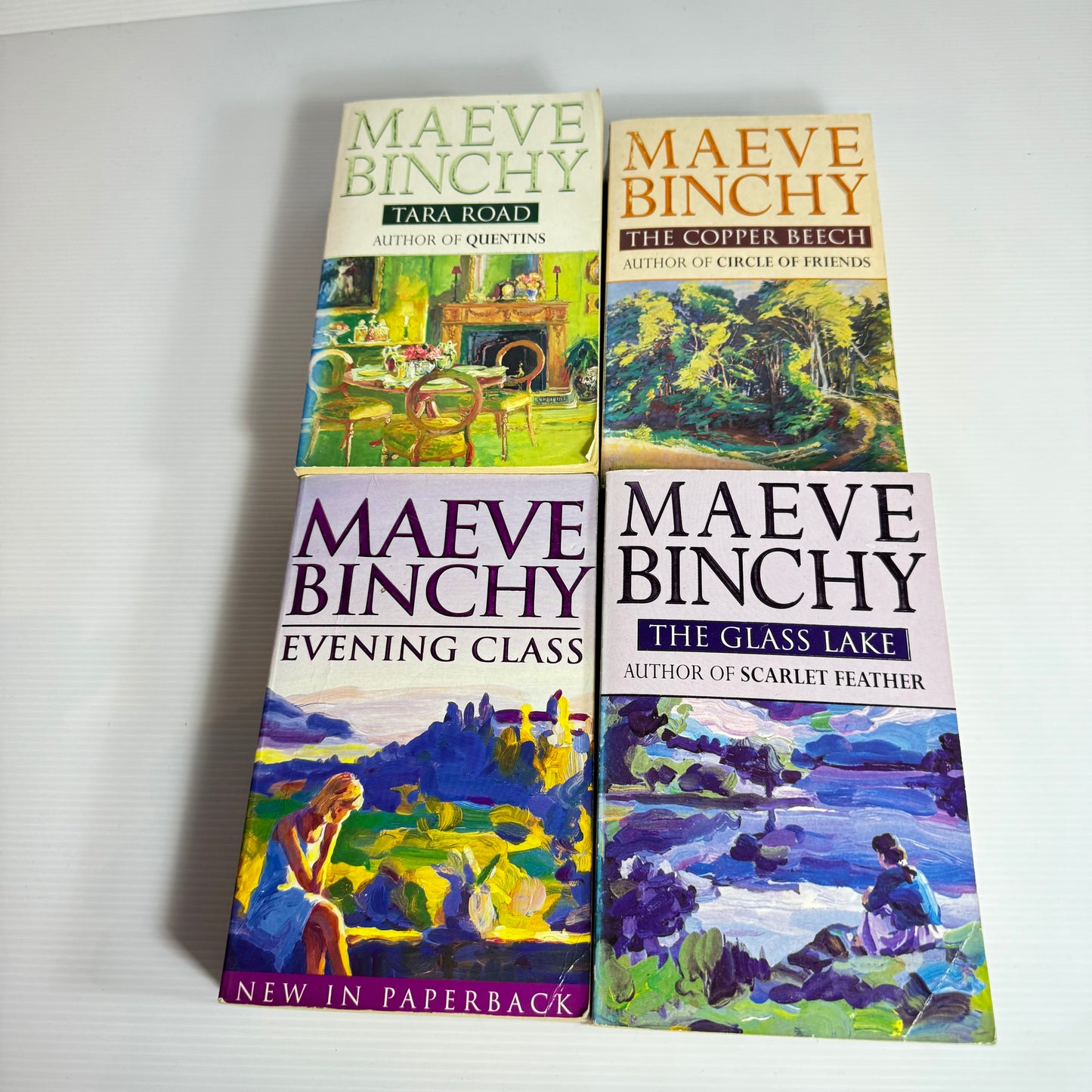 Maeve Binchy Book Bundle x 4 Books : The Copper Beach, Evening Class, Tara Road, The Glass Lake (3096)