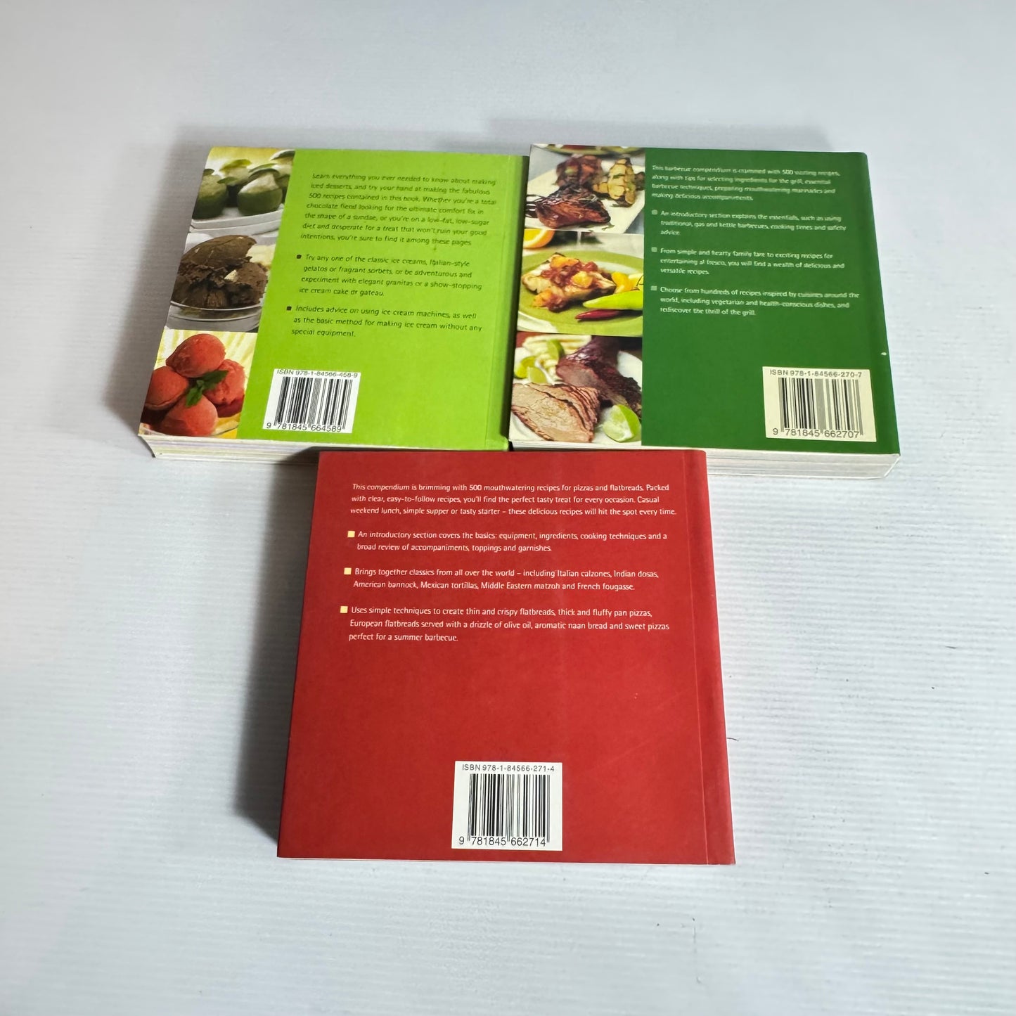 500 Recipe Book Bundle x 3 Books : Ice Creams & Sorbets, Barbecue Sizzlers, Pizzas & Flatbreads  (3213)