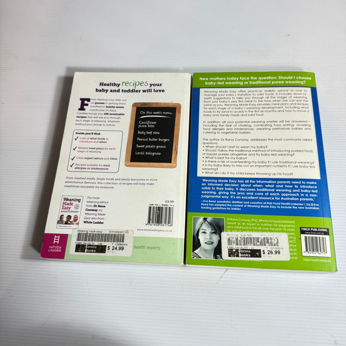 Weaning Book Bundle by Dr Rana Conway x 2 Books : Weaning Made Easy & Weaning Made Easy Recipes (3278)