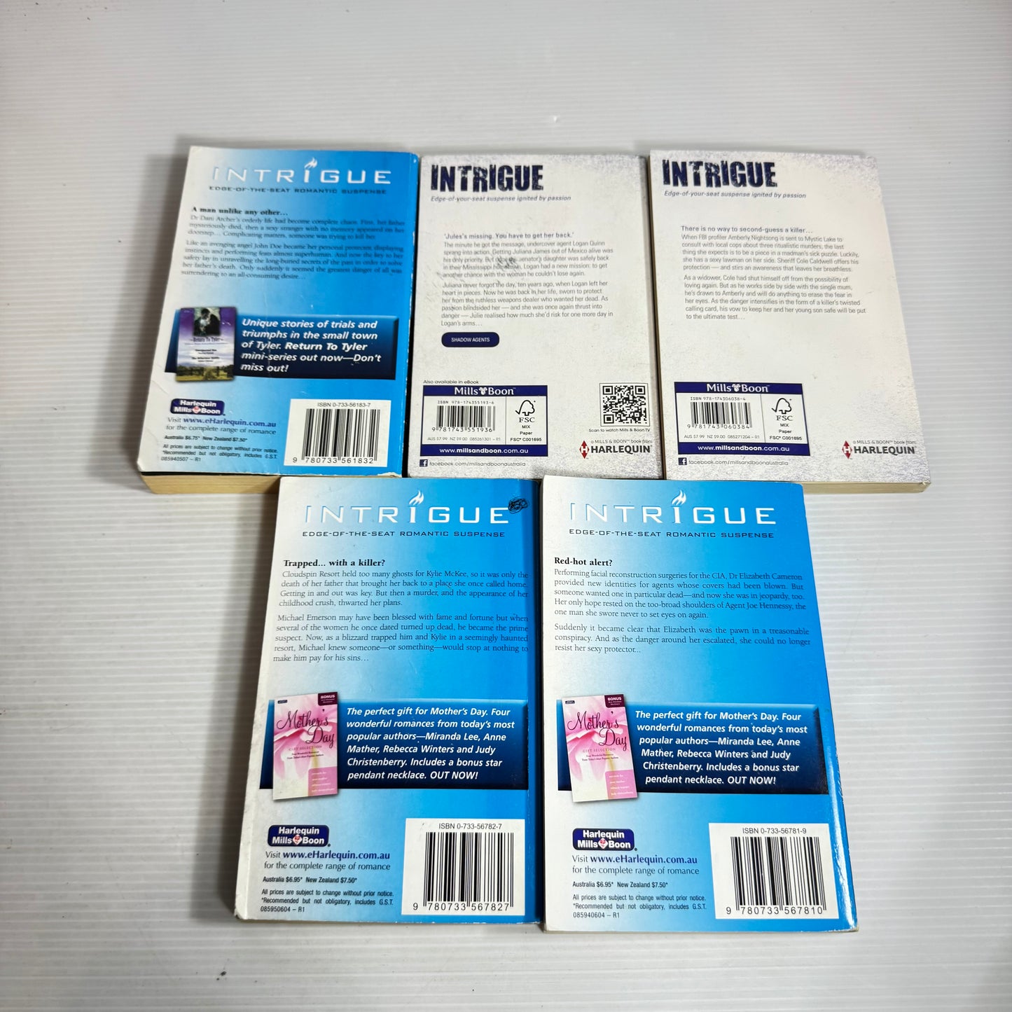 Mills & Boon Intrigue Romance Book Bundle x 5 Books (2587)