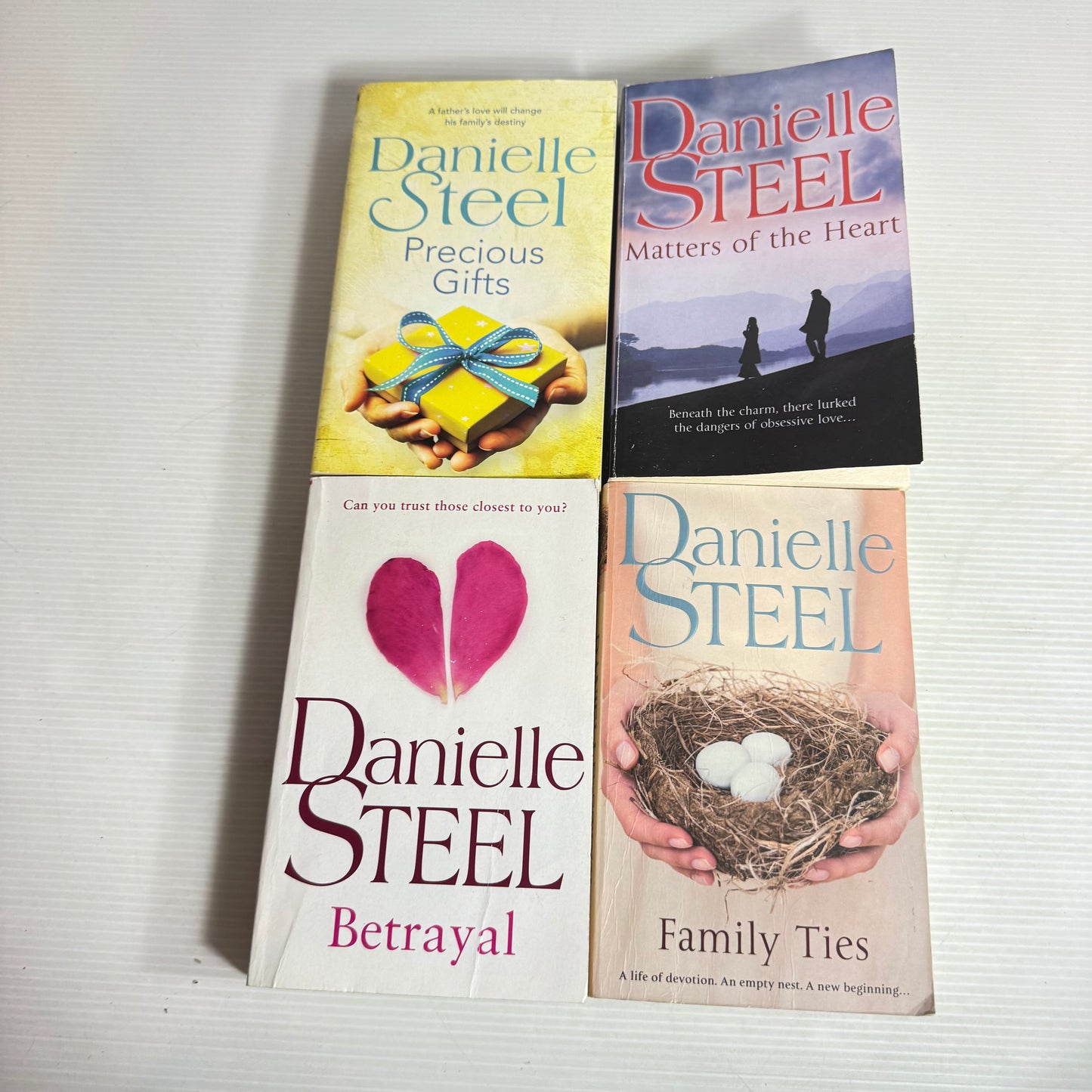 Danielle Steel Book Bundle x 4 : Precious Gifts, Betrayal, Matters of the Heart, Family Ties (2842)