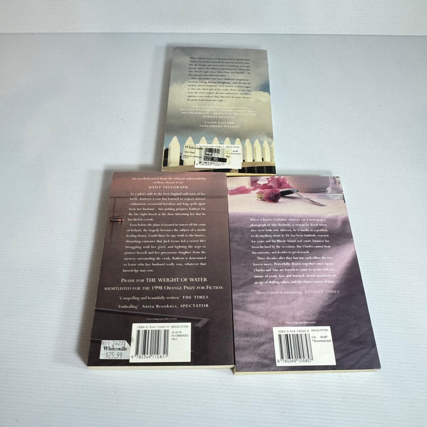 Anita Shreve Book Bundle x 3 : Eden Close, Where or When, The Pilot's Wife (3099)