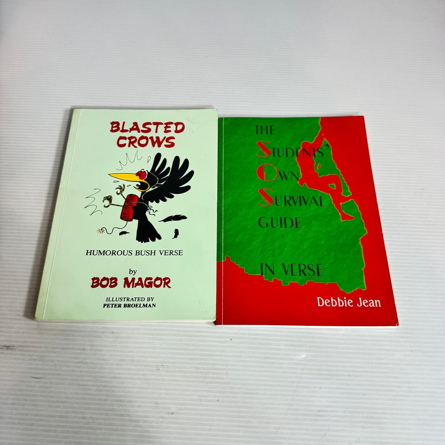 Poetry Book Bundle x 2 : The Students' Own Survival Guide - Debbie Jean & Blasted Crows - Bob Magor(2516)