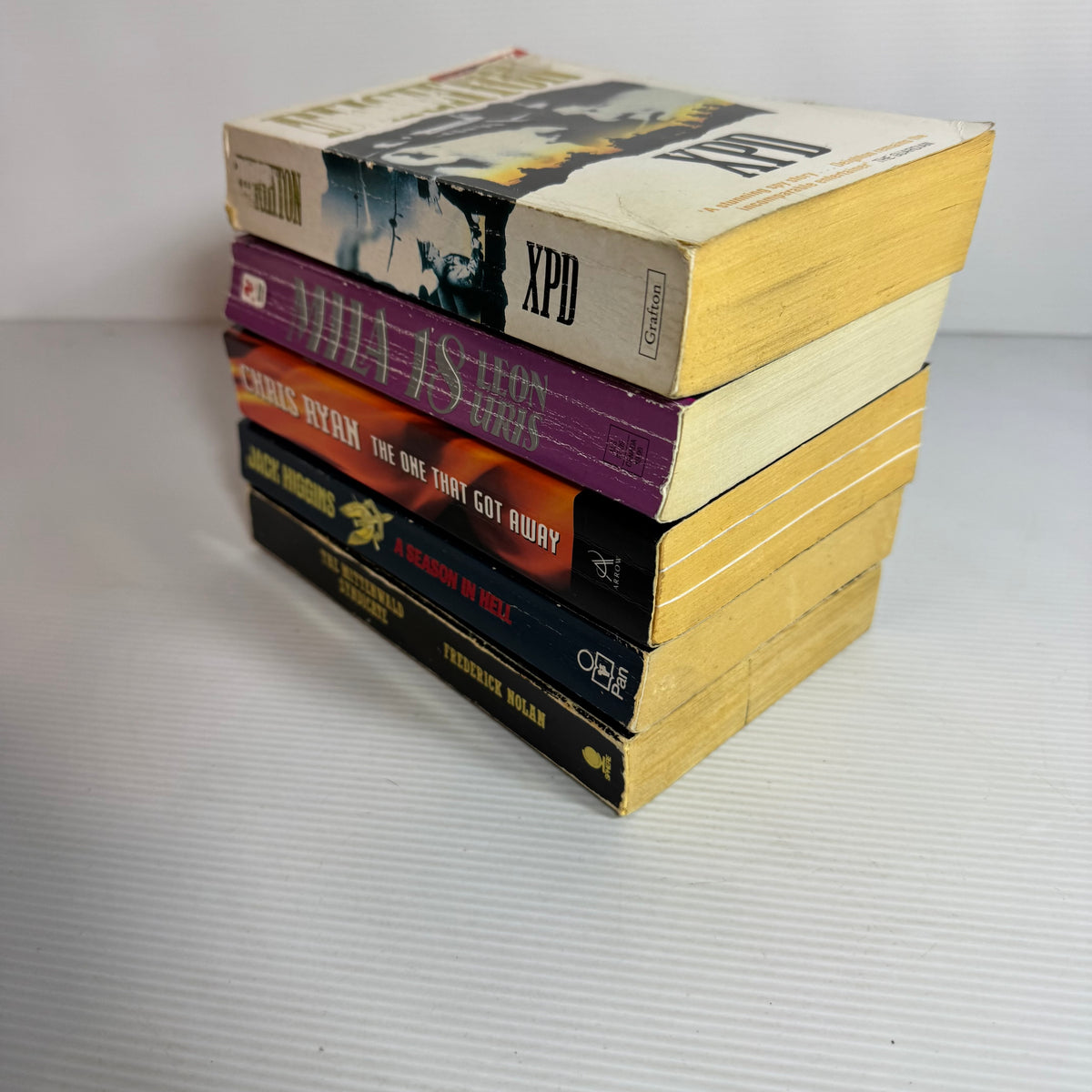 Military Action Bundle x 5 : XPD - Len Deighton, Mila 18 - Leon Uris, the One That Got Away - Chris Ryan, A Season In Hell - Jack Higgins, The Mittenwald Syndicate - Frederick Nolan(3345)