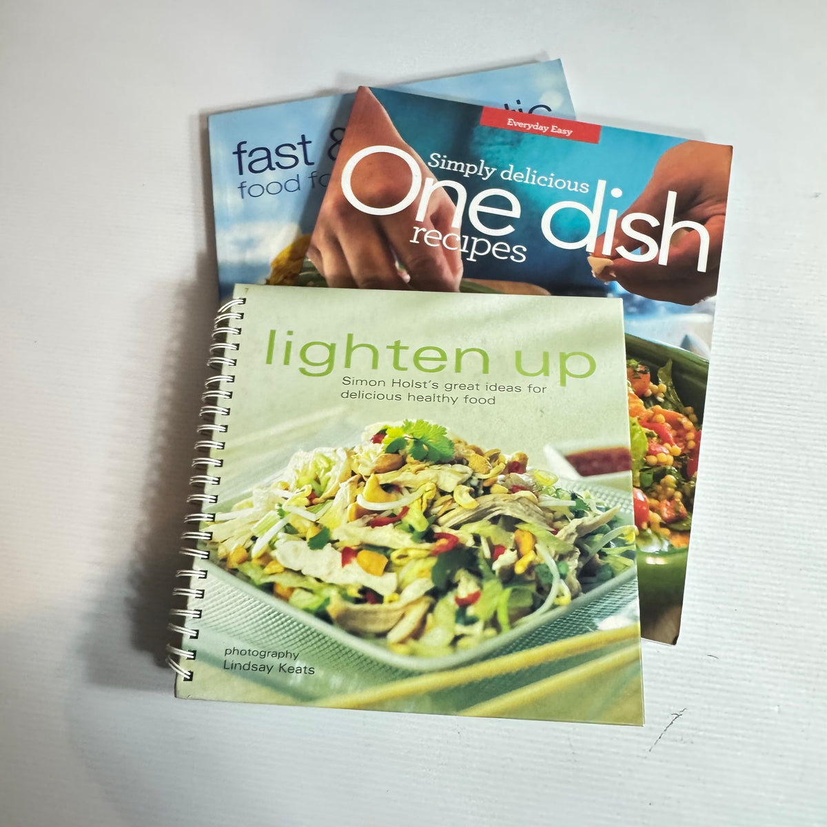 Simon Holst Cookbook Bundle x 3 : Lighten Up, One Dish Recipes, & Fast and Fantastic Food For Family & Friends (3319)