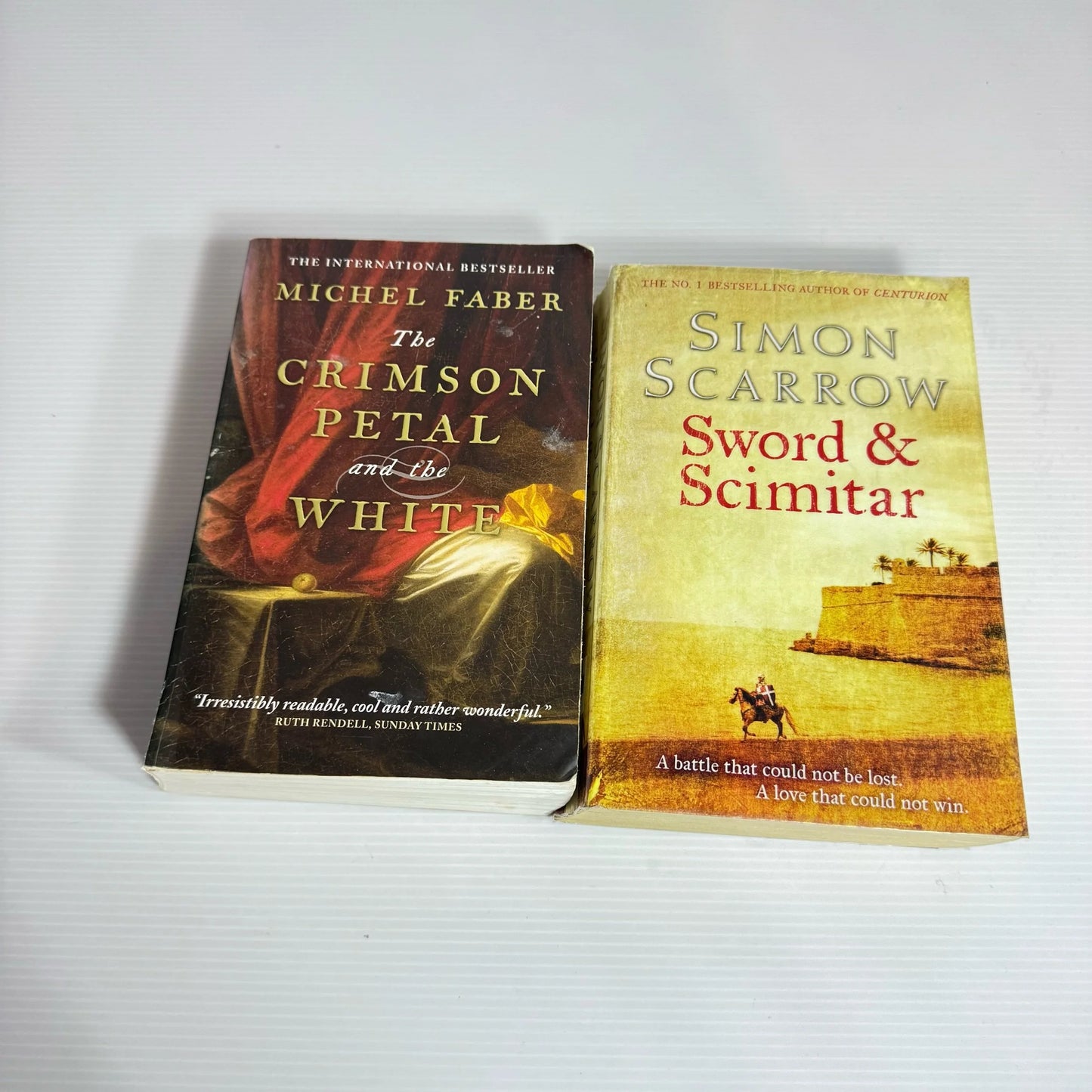 Historical Book Bundle x 2 Books : Sword & Scimitar - Simon Scarrow, The Crimson Petal and the White - Michael Faber (2185)