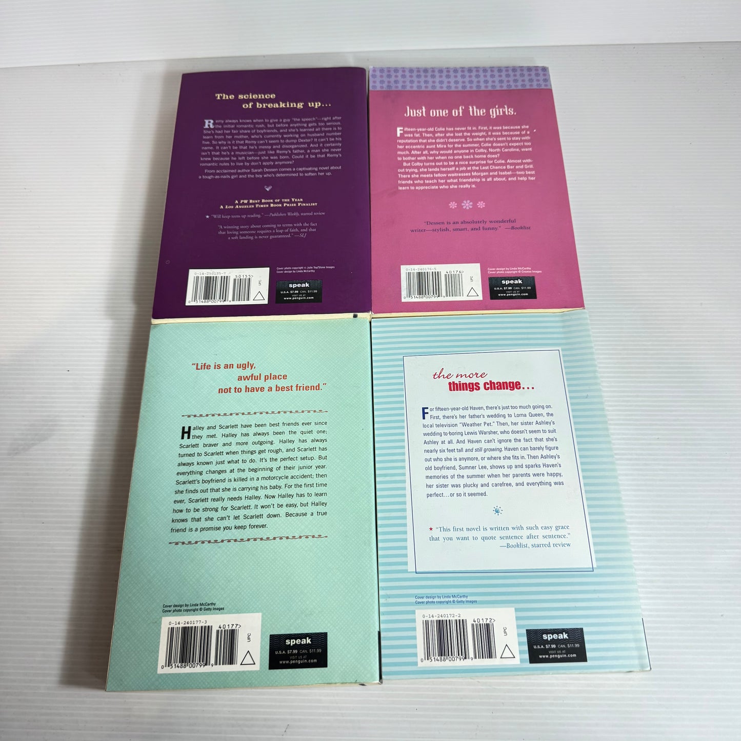 Sarah Dessen Young Adult Contemporary Book Bundle x 4 Books (2515)