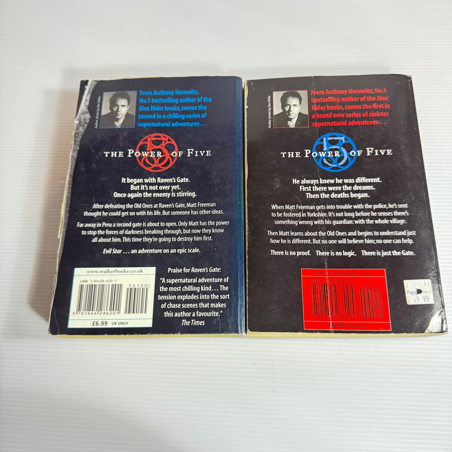 Anthony Horowitz Power of Five Book Bundle x 2 : Raven's Gate & Evil Star (3269)