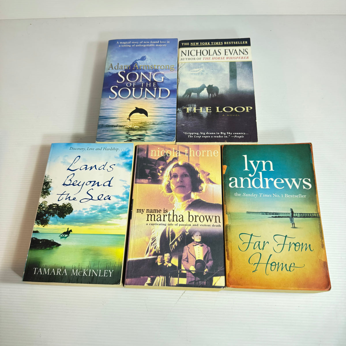Historical Fiction Bundle x 5 : The Loop - Nicholas Evans, Song of the Sound - Adam Armstrong, My Name is Martha Brown - Nicola Thorne, Lands Beyond the Sea - Tamara McKinley, Far From Home - Lyn Andrews (3399)