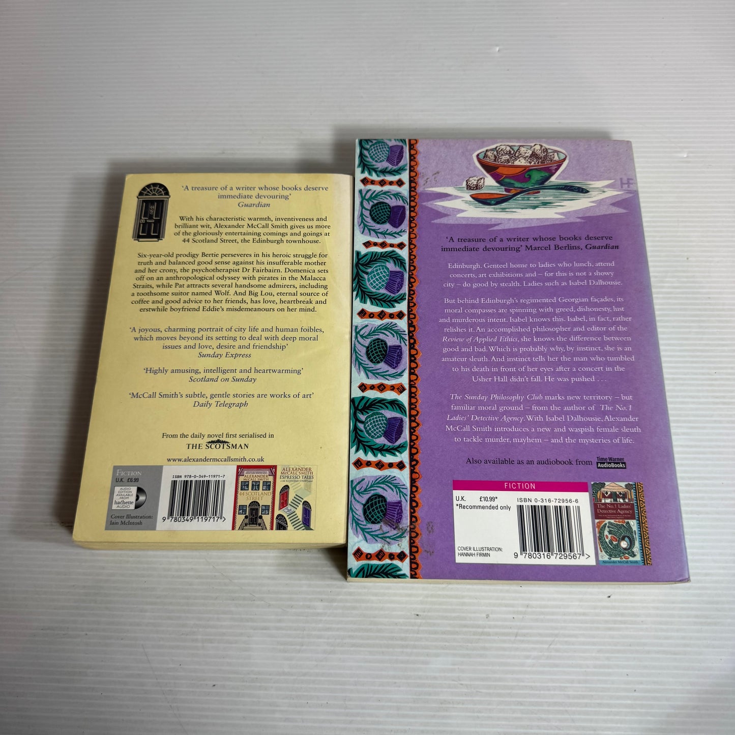 Alexander McCall Smith Book Bundle x 2 : Love Over Scotland & The Sunday Philosophy Club (2831)