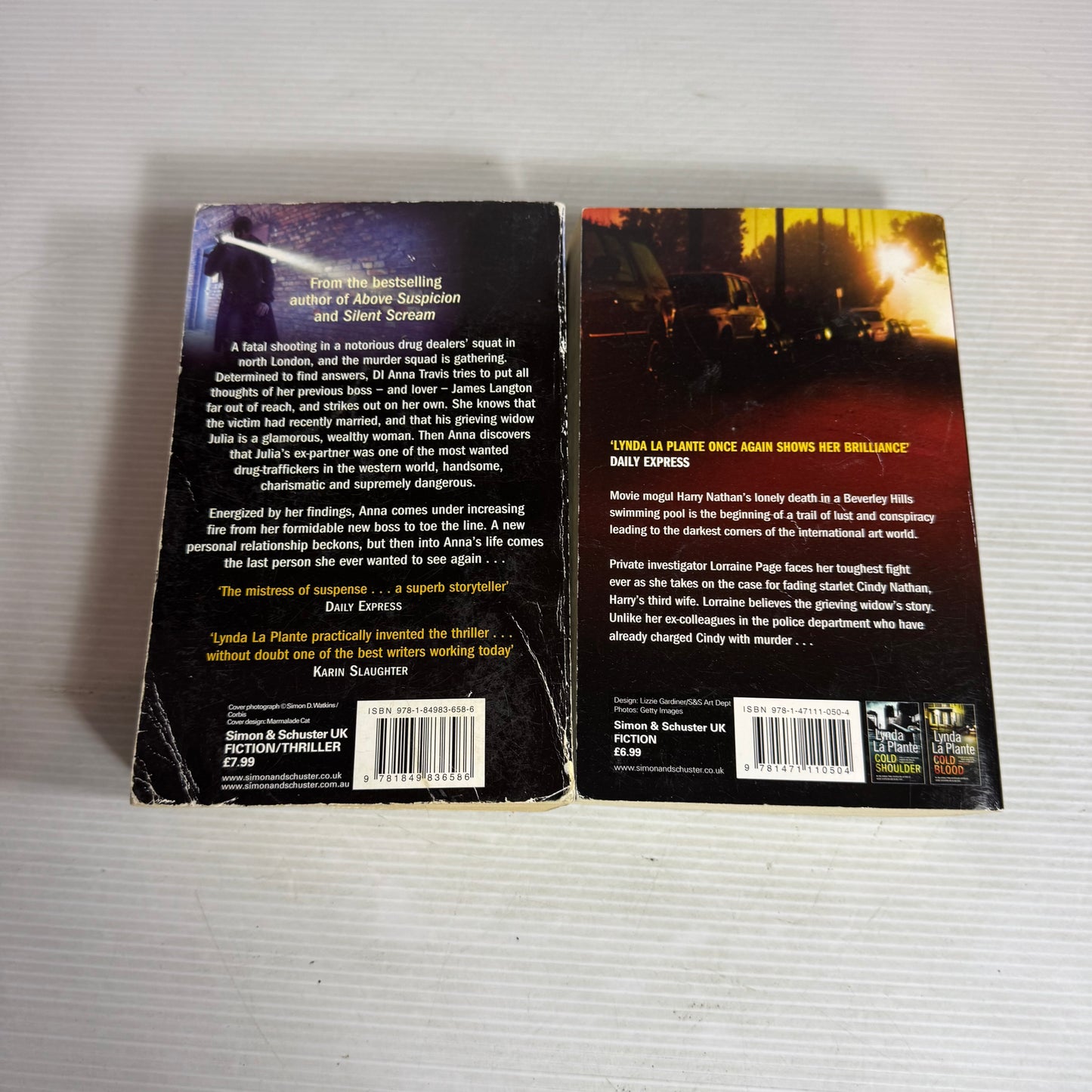 Lynda La Plante Book Bundle x 2 : Cold Heart & Deadly Intent (2952)