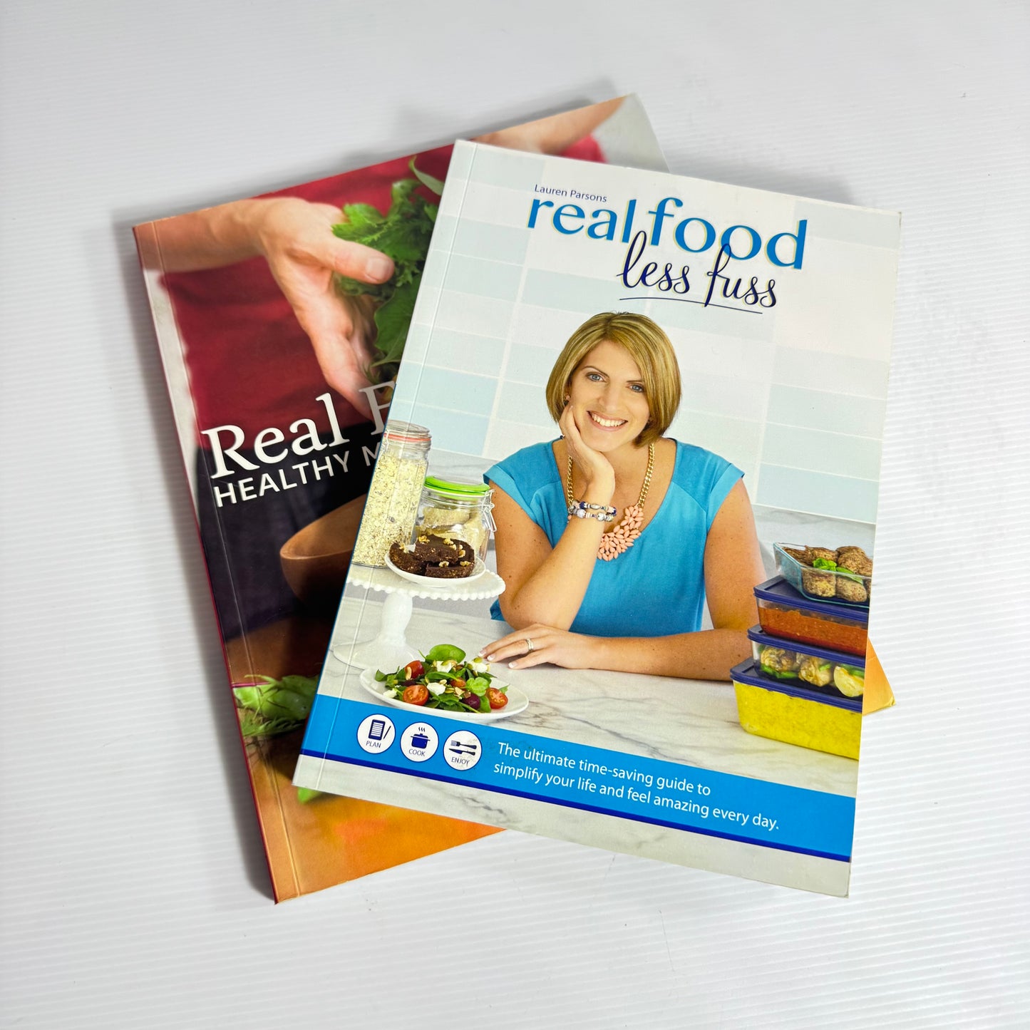 Real Food Cookbook Bundle x 2 : Lauren Parsons Real Food Less Fuss & Real Fresh Food : Healthy Meals For Busy People - Anna & Roger Wilde (3174)