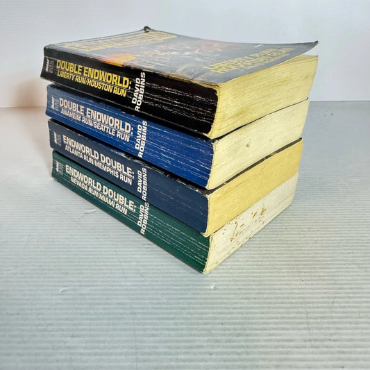 Double Endworld Series - David Robbins Book Bundle x 4 Books 8 Stories (Vintage 1980's) (2092)