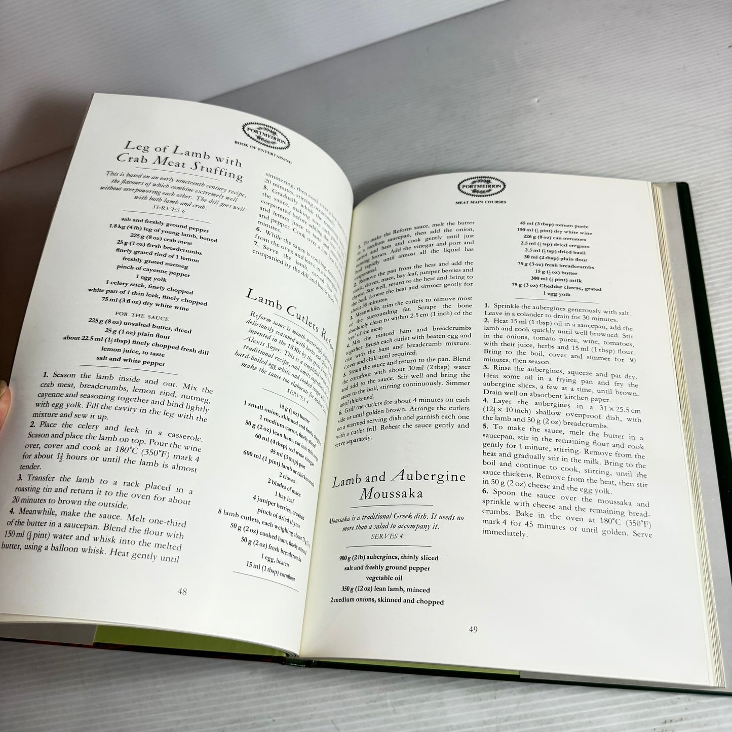 Vintage Cookbook Bundle x 3 : Portmeirion Book of Entertaining (1990), Simple Recipes - Joanna Percival (1982),, Australian & New Zealand Family Cookbook (1977)(2940)