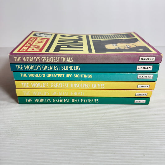 The World's Greatest Book Bundle x 6 : UFO Mysteries, UFO Sightings, Ghosts, Unsolved Crimes, Blunders, Trials(2812)