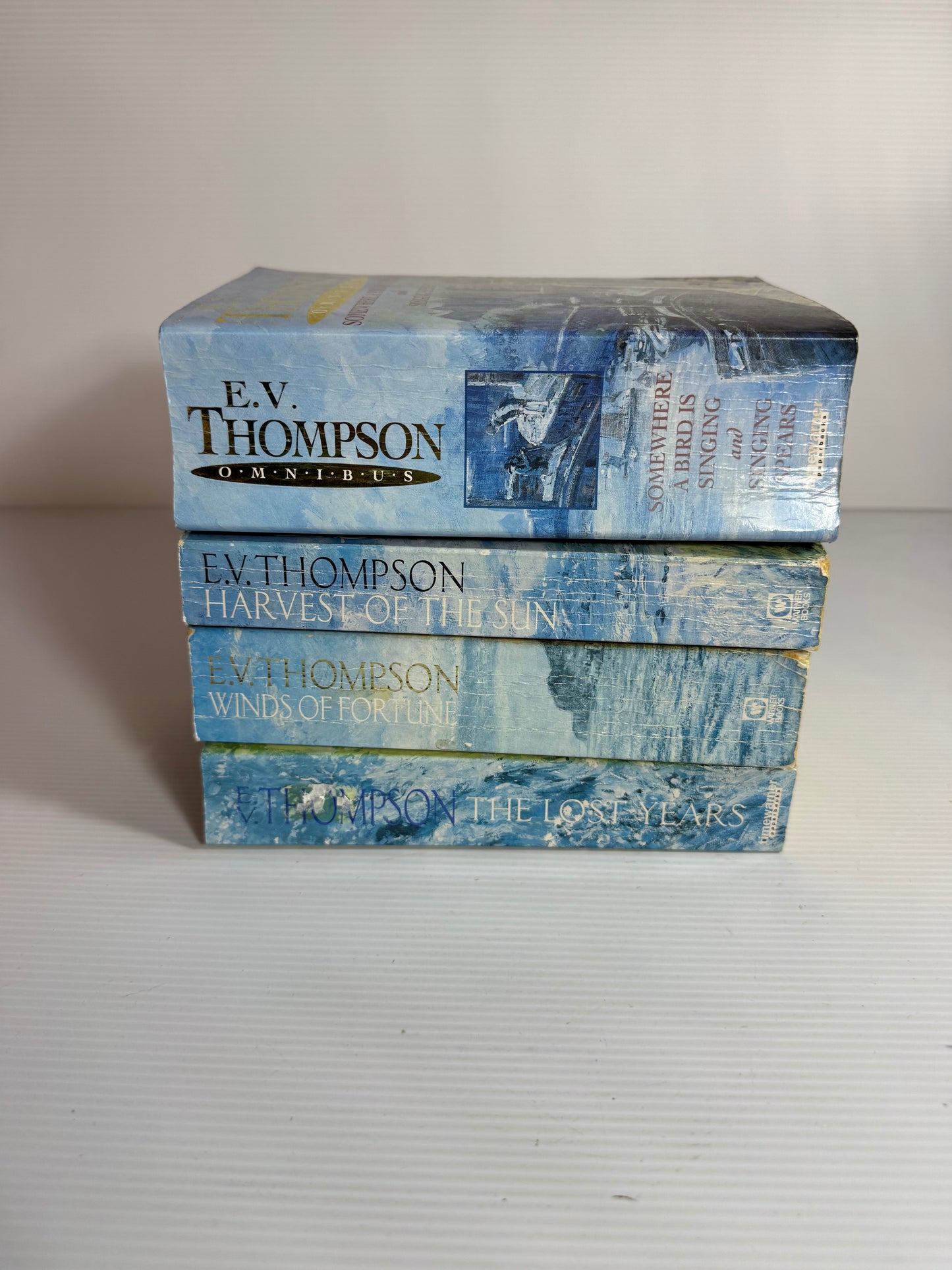 E.V. Thompson Book Bundle x 4 : Somewhere A Bird Singing and Singing Spears, Harvest of the Sun, Winds of Fortune, The Lost Years(3120)