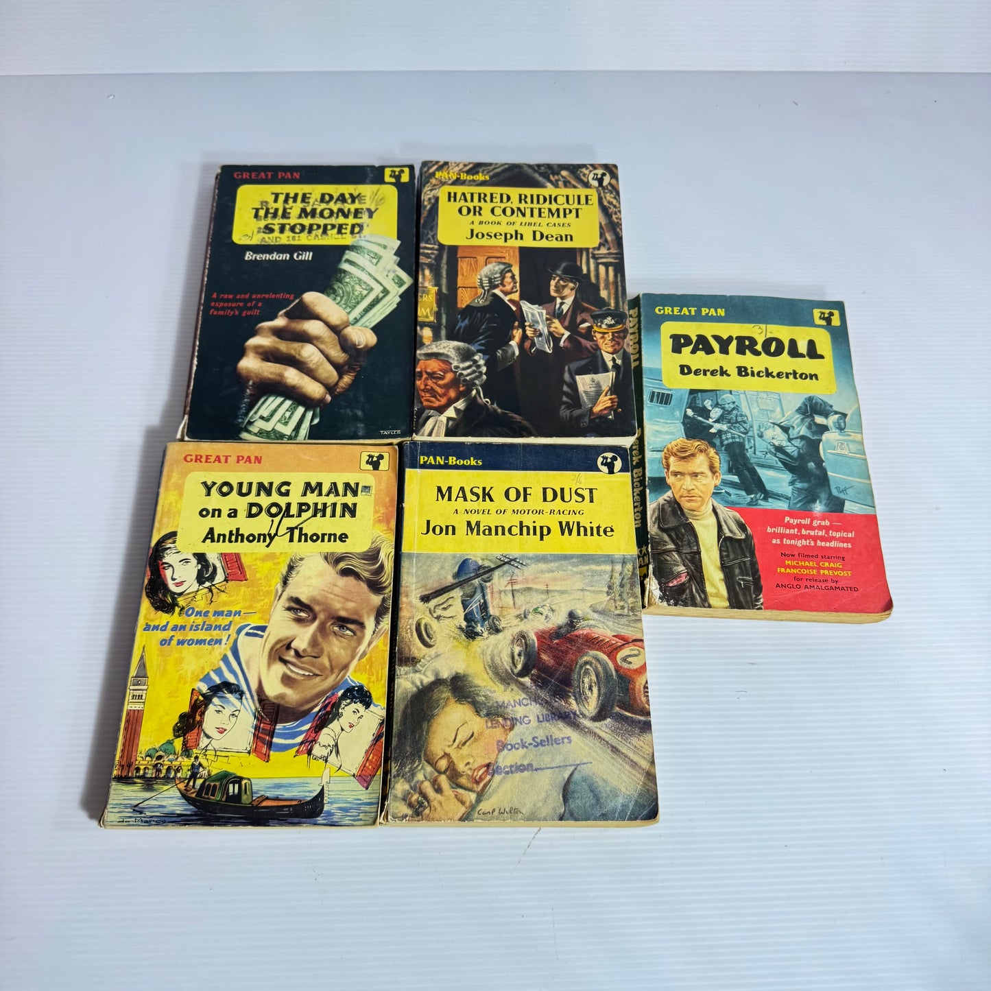 Vintage PAN-Books Mixed Genre x 5 Books (Vintage 1950's) (3189)