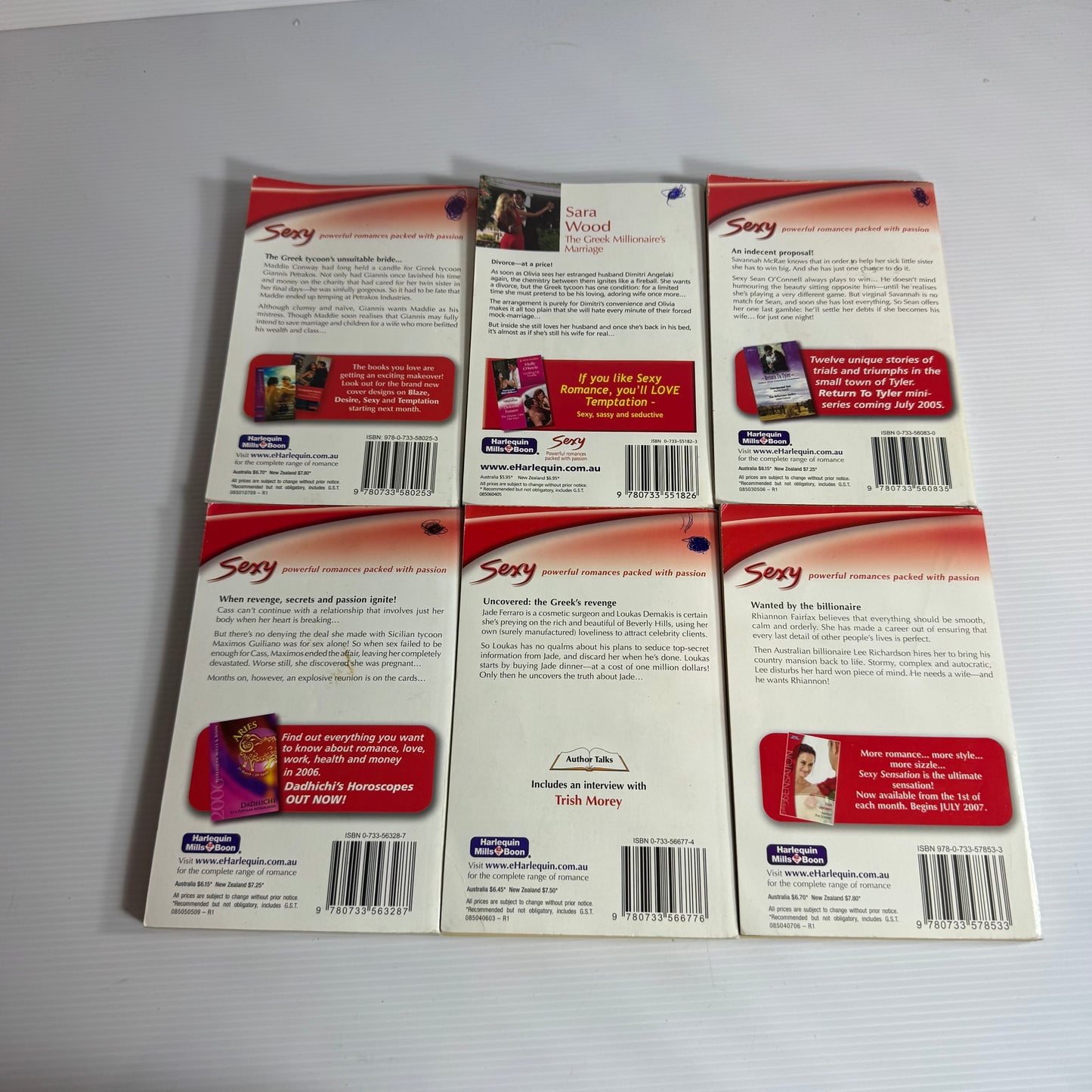 Mills & Boon Sexy Book Bundle x 6 Books (3169)