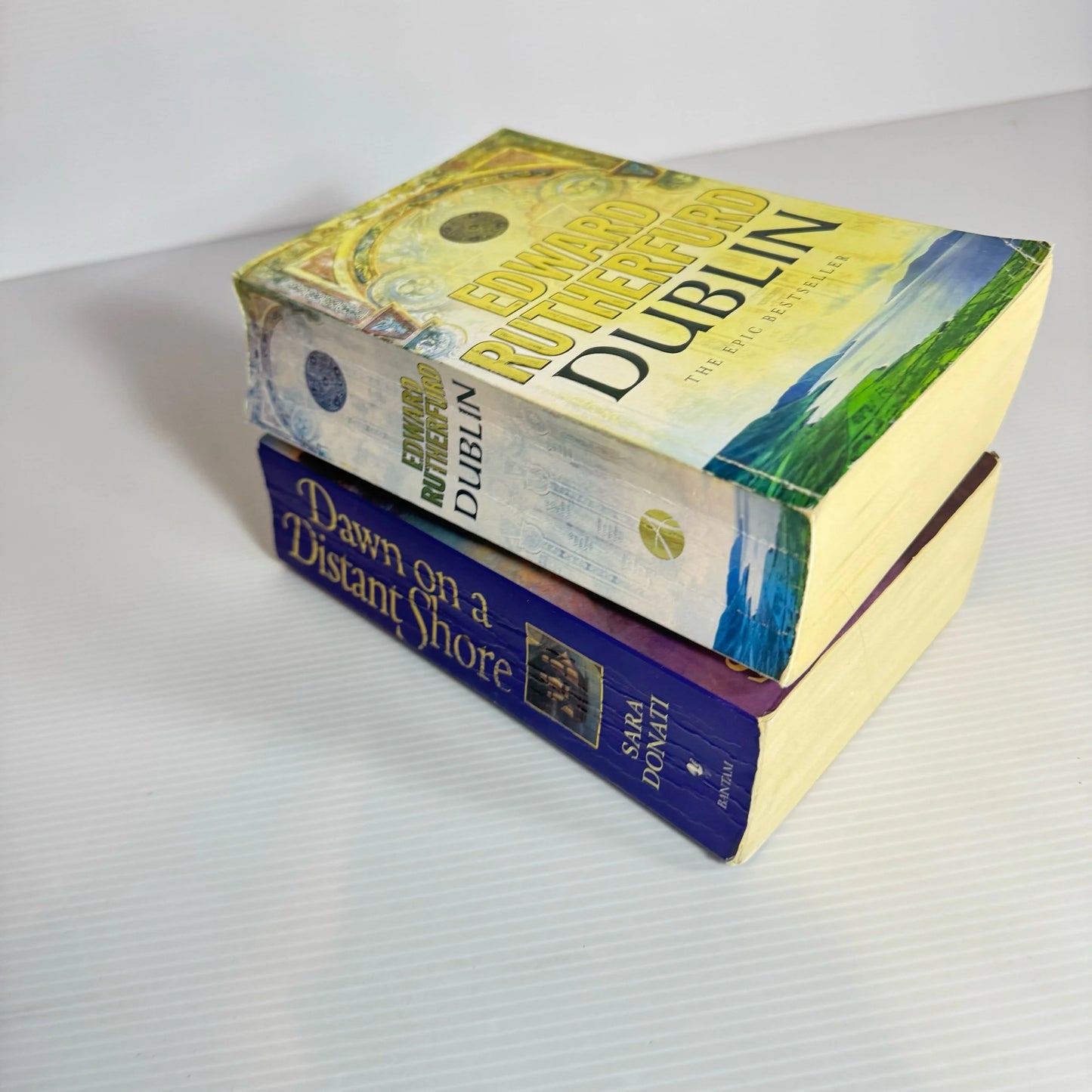 Historical Book Bundle x 2 Books : Dublin - Edward Rutherfurd & Dawn on a Distance Shore - Sara Donati (2199)