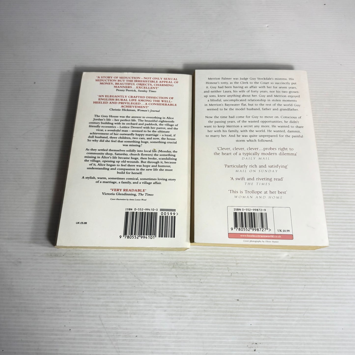 Joanna Trollope Book Bundle x 2 : Marrying The Mistress, A Village Affair (2987)