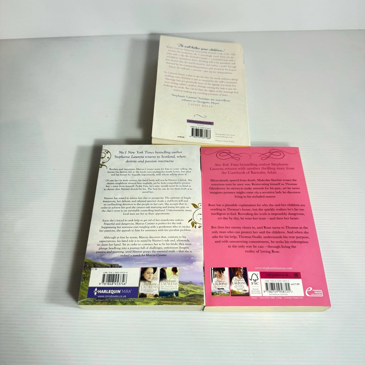 Stephanie Laurens Book Bundle x 3 : Loving Rose, A Match For Marcus Cynster, Scandal's Bride(2291)